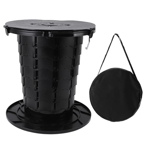 Sunicon Ausziehbare tragbare Toilette, 330,7 lb Tragkraft, höhenverstellbar, Camping, tragbares Töpfchen, Faltbare Reisetoilette für Camping/Auto, Schwarz von Sunicon