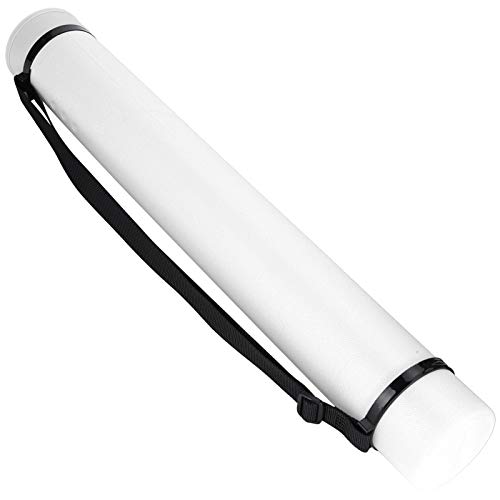 Sunicon Drawing Storage Tube,with Shoulder Strap Extendable Thickened Portable Durables Round Storage Cases with Lids and Labels (White) von Sunicon
