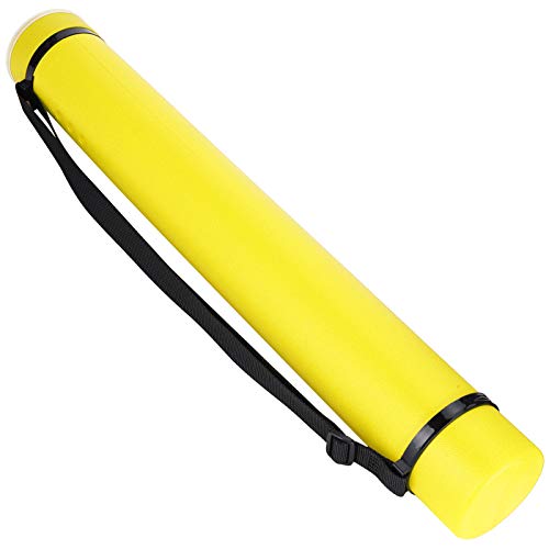 Sunicon Drawing Storage Tube,with Shoulder Strap Extendable Thickened Portable Durables Round Storage Cases with Lids and Labels (Yellow) von Sunicon