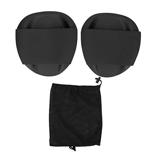 Sunicon Schwimmpaddel Hand, Schwimmtrainingspaddel PP-Silikon, ergonomische Form, Schwimmtrainings-Handpaddel für Freestyle (schwarz) (L 24cm) von Sunicon