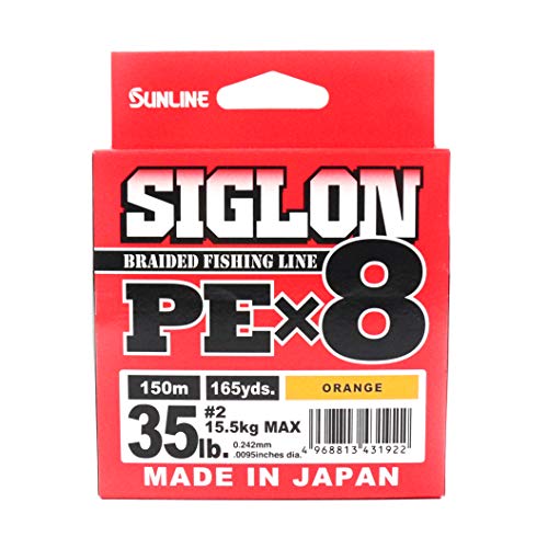 Sunline Erwachsene Siglon Braid Pe X8 Line Orange 0.242mm-15.5Kg-150Mt, 0.242MM-150MT-15.5KG Sunline Erwachsene Siglon Braid Pe X8 Line Orange 0.242mm-15.5Kg-150Mt, 0.242MM-150MT-15.5KG von Sunline