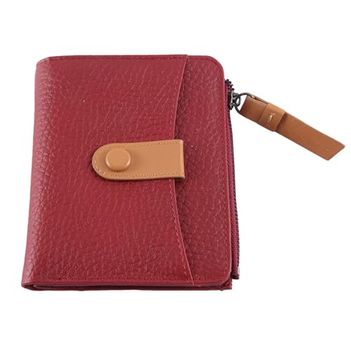 Sunmeit Kurze Brieftasche für Frauen Lagerkartentasche Reißverschluss Dame Brieftasche Outdoor-Kartentasche Einfach Zu Verwenden von Claret, Claret von Sunmeit