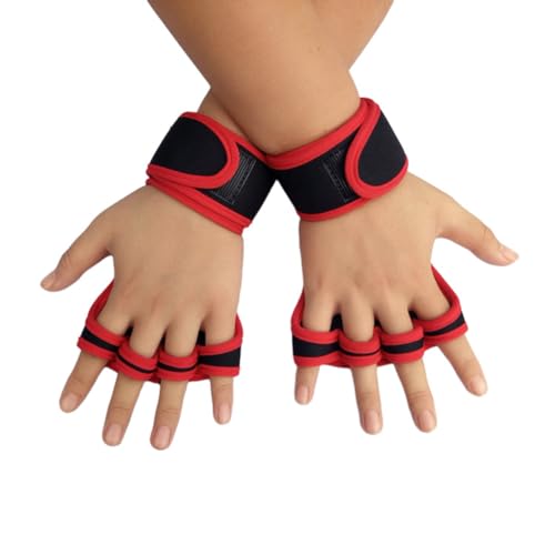 Sunmeit M Training Sporthandschuhe für MäNner Frauen Trainingshandschuhe Fitness Bodybuilding Gewichtheben Fitnessstudio Hand-Handgelenk-Handschuhe Rot A von Sunmeit