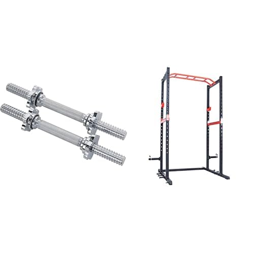 Sunny Health & Fitness 35,5 cm Hantelstangen-Set STDBH-14 + Power Zone Stärke Rack SF-XF9925 von Sunny Health & Fitness