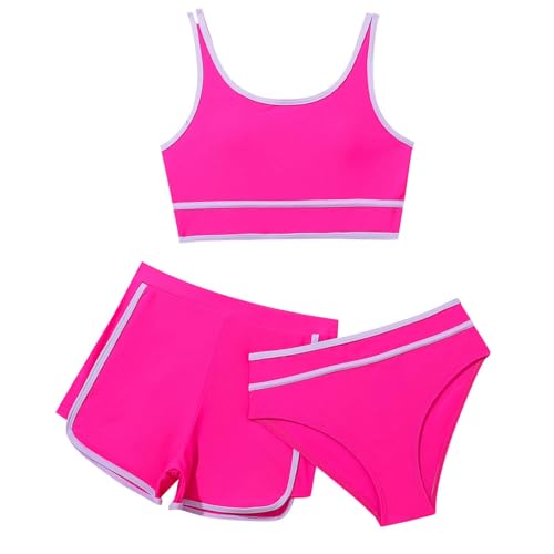 3 Stück Mädchen Bikini Sets Schwimmanzug Kinder Einfarbiges Strand Bademode Bikini Oberteil mit Triangel Bikinihose Und Kurz Shorts Teenager Badeanzüge mit Verstellbare Schultergurte 9-14 Jahre 3 Stück Mädchen Bikini Sets Schwimmanzug Kinder Einfarbiges Strand Bademode Bikini Oberteil mit Triangel Bikinihose Und Kurz Shorts Teenager Badeanzüge mit Verstellbare Schultergurte 9-14 Jahre von Sunnyuk