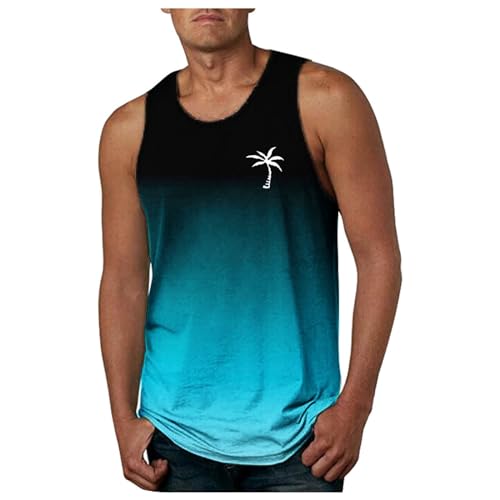 Angebote des Tages Heute, Muskelshirts Herren Casual Tanktops Ärmelloses Hiwaii Herren Tank Top Sport Fitness Muskelshirt Trägershirt Rundhals Sommer Oberteile Männer Baumwolle Unterhemd T-Shirts von Sunnyuk