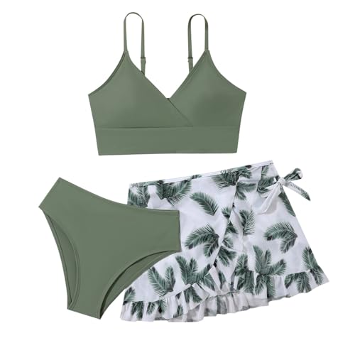 Bikini Mädchen Set 3er Kinder Blumen Meerjungfrau Badeanzug, Badeanzüge für Mädchen, Bademode Top+Rocks +Slips Badebekleidung, Bikinis Teenager Schwimmanzug Bikini Mädchen Set 3er Kinder Blumen Meerjungfrau Badeanzug, Badeanzüge für Mädchen, Bademode Top+Rocks +Slips Badebekleidung, Bikinis Teenager Schwimmanzug von Sunnyuk