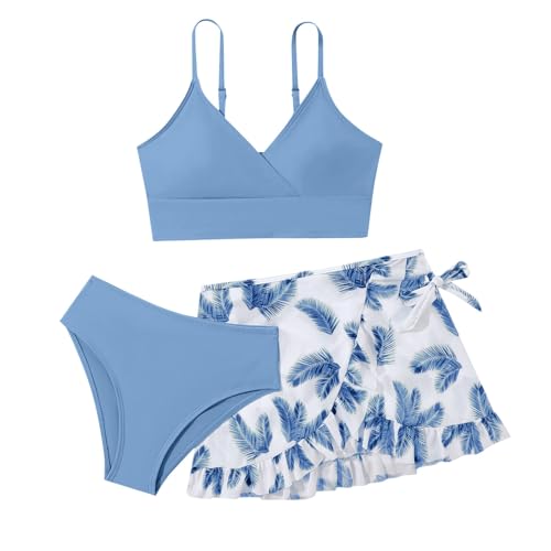 Bikini Mädchen Set 3er Kinder Blumen Meerjungfrau Badeanzug, Badeanzüge für Mädchen, Bademode Top+Rocks +Slips Badebekleidung Bikini Mädchen Set 3er Kinder Blumen Meerjungfrau Badeanzug, Badeanzüge für Mädchen, Bademode Top+Rocks +Slips Badebekleidung von Sunnyuk