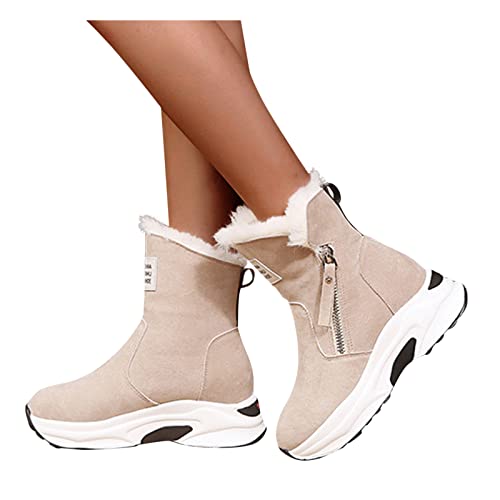 Boots Damen Winter, Damen Winterschuhe Gefüttert Komfort Winterboots Winterstiefel Wasserdicht Winter Boots Warm Kurze Stiefeletten Snowboot Schneestiefel Ankle Boots von Sunnyuk