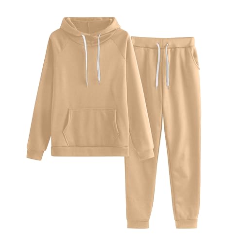 Damen Trainingsanzug Set,Freizeitanzug Damen Modern Jogginganzug Set Elegant Hausanzug Kapuzenpullover 2-Teilig Baggy mit Kapuze Trainingsanzug Sportanzug Warm Hoodie Jogginghose von Sunnyuk