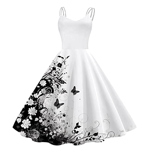 Damen Vintage Cocktailkleider Rockabilly Hohe Taille A-Line Petticoat Kleid Spaghettiträger Festlich Ballkleid Swing 50er Jahre Sommer Abendkleid Retro-Kleidung Elegant Partykleid Damen Vintage Cocktailkleider Rockabilly Hohe Taille A-Line Petticoat Kleid Spaghettiträger Festlich Ballkleid Swing 50er Jahre Sommer Abendkleid Retro-Kleidung Elegant Partykleid von Sunnyuk