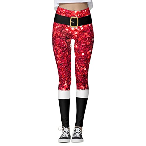 EIN Euro Artikel, Weihnachtsleggings Damen Stretch High Waist Weihnachts Leggings Sportleggins Warm Festliche Yoga Hosen Elegante Weihnachten Weihnachtsoutfit Winter Weihnachtshose von Sunnyuk