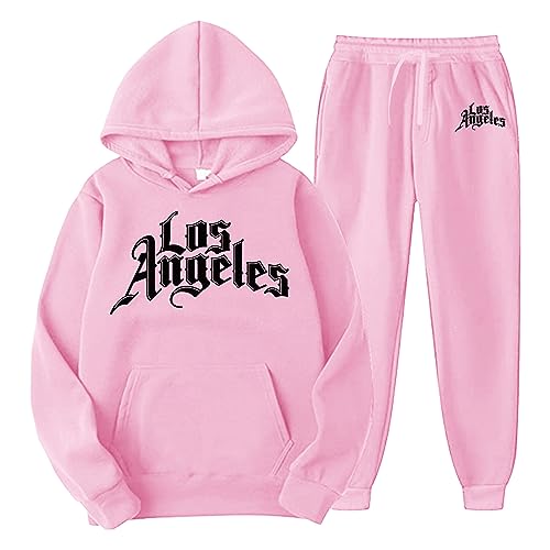 Freizeitanzug Damen Warm,Trainingsanzug Damen Große Größen Jogginganzug Set Elegant Tracksuit Kapuzenpullover 2-Teilig mit Kapuze Warm Sportanzug Baggy Hoodie Jogginghose von Sunnyuk