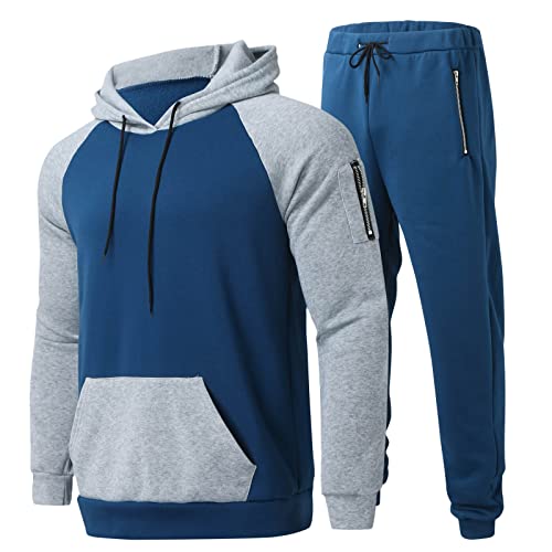 Freizeitanzug Herren Winter, Jogginganzug Herren Set Baggy Hausanzug Activewear Winter Warm Kapuzenpullover Sporthose Trainingsanzug Laufanzug Casual Sportanzug Streatwear von Sunnyuk