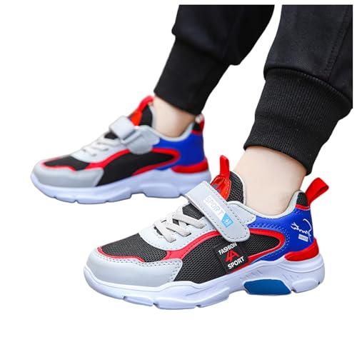 Hallenschuhe Mädchen 38, Sportschuhe Kinder Jungen Mädchen Mesh Turnschuhe Klettverschluss rutschfest Hallenschuhe Leicht Flach Laufschuhe Bequem Modische Ganzjahres Sneaker Atmungsaktiv von Sunnyuk