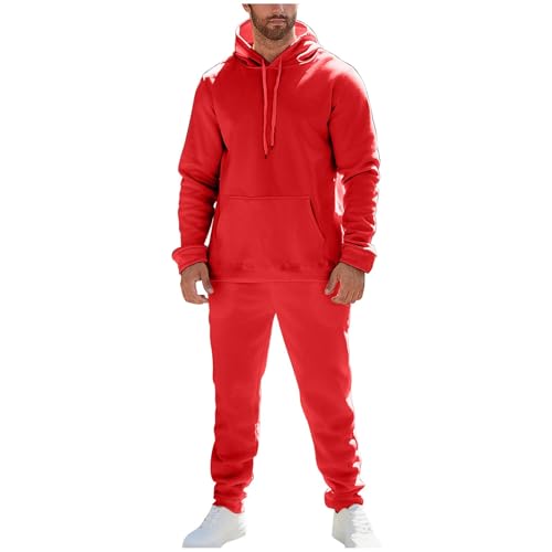 Herren Jogginganzug Baumwolle, Trainingsanzug Herren Baumwolle Warm Jogginganzug Sportanzug Laufanzug Baggy Kapuzenpullover Sporthose Set Freizeitanzug Winter Casual Hausanzug Activewear von Sunnyuk