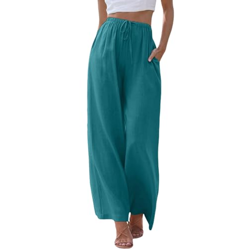 Hose weites Bein Damen Sommer, Leinenhose Damen Sommer Leicht Lang Sommerhose Lockere Weite Hose Freizeithose Casual Leinen Stoffhose Palazzo Hose Elegant Strandhose Hohe Taille Hose weites Bein Damen Sommer, Leinenhose Damen Sommer Leicht Lang Sommerhose Lockere Weite Hose Freizeithose Casual Leinen Stoffhose Palazzo Hose Elegant Strandhose Hohe Taille von Sunnyuk