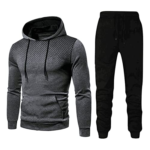 Jogginganzug Herren Baumwolle, Trainingsanzug Herren Baumwolle Winter Hausanzug Warm Laufanzug Langarm Kapuzenpullover Sporthose Set Tracksuit Baggy Sport Freizeitanzug Jogginganzug von Sunnyuk