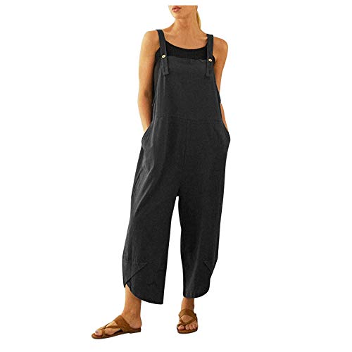 Latzhose Damen Jumpsuit Sommer Loose Fit Baggy Jumpsuit Ärmellos Overall Baumwolle Strampler Casual Lange Hosenanzug Playsuit Wide Leg Playsuit Hose mit Tasche Freizeithose Latzhose Damen Jumpsuit Sommer Loose Fit Baggy Jumpsuit Ärmellos Overall Baumwolle Strampler Casual Lange Hosenanzug Playsuit Wide Leg Playsuit Hose mit Tasche Freizeithose von Sunnyuk