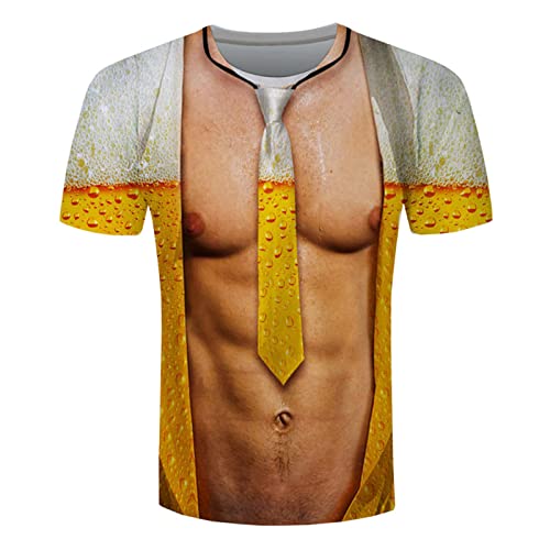 Muscle Shirt Herren Baumwolle, Muskel Shirt Herren Fasching Lustig 3D Bedrucktes Sixpack T Karneval Muscle Six Pack mit Bier Unisex T-Shirt Kostüm Cool Männer Muskelshirt Sommer Kurzarm Tee Muscle Shirt Herren Baumwolle, Muskel Shirt Herren Fasching Lustig 3D Bedrucktes Sixpack T Karneval Muscle Six Pack mit Bier Unisex T-Shirt Kostüm Cool Männer Muskelshirt Sommer Kurzarm Tee von Sunnyuk