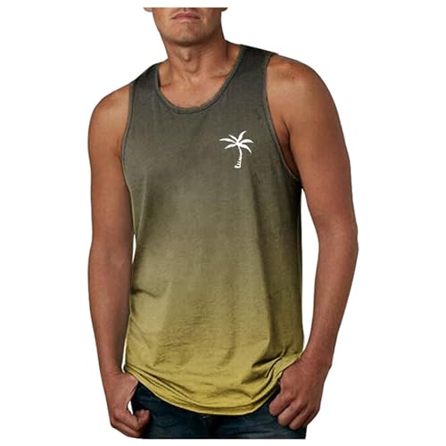 Online Shop, Herren Tank Top Fitness Sport Oberteile Rundhals Tanktop Herren Sommer Casual Trägershirt Muskelshirt Hiwaii Ärmelloses T-Shirts Männer Atmungsaktive Unterhemd Tanktops von Sunnyuk