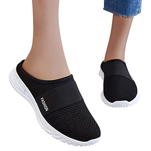 Orthopädische Schuhe Damen Sneaker Leicht Vermascht Atmungsaktiv Weite H Walkingschuhe Memory Schaum Bequeme Fitnessschuhe Trekkingschuhe Schwarz Outdoor von Sunnyuk