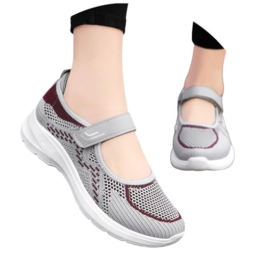 Orthopädische Schuhe Damen Sommer Leicht Walkingschuhe Bequem Weite H Sommerschuhe Krankenschwester Schuhe Atmungsaktives Vermascht Wanderschuhe Memory Schaum Sneaker Sportschuhe Sandalen von Sunnyuk