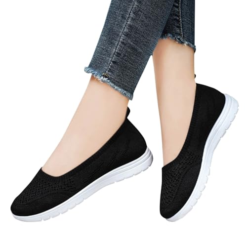 Orthopädische Schuhe Damen Weiß, Sneaker Damen Weiss Atmungsaktiv Memory Schaum Orthopädische Schuhe Leicht Vermascht Walkingschuhe Weite H Bequeme Sportschuhe Fitnessschuhe Schwarz von Sunnyuk