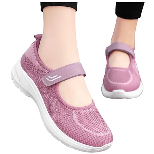 Orthopädische Schuhe Damen Weiß Memory Schaum Weite H Sneaker Atmungsaktiv Bequeme Walkingschuhe Vermascht Leicht Turnschuhe Sportschuhe Outdoor Schwarz von Sunnyuk