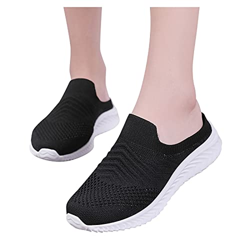 Orthopädische Schuhe Damen Weiß Weite H Vermascht Bequeme Leicht Walkingschuhe Sneaker Atmungsaktiv Memory Schaum Fitnessschuhe Turnschuhe Schwarz Outdoor von Sunnyuk