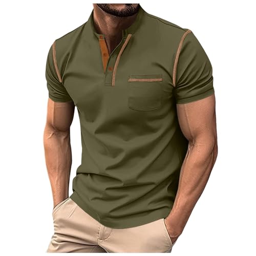 Poloshirts, Hemd Herren Kurzarm Weiß Regular Fit Poloshirts Polohemden Knöpfen/Zip Hemd T-Shirt Sommer Shirts Sport Slim Fit Poloshirt Tshirt Kurzarm V-Ausschnitt Polohemd Golf von Sunnyuk