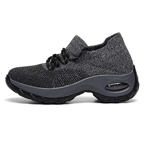 Schuhe Damen Sneaker, Walkingschuhe Damen Leicht Memory Schaum Sneaker Schuhe Weite H Vermascht Orthopädische Atmungsaktiv Bequeme Fitnessschuhe Trekkingschuhe Schwarz von Sunnyuk