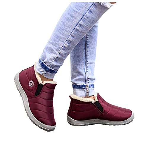 Schuhe Damen Winter Boots, Winterstiefel Damen Wasserdicht Gefüttert Warm Winterboots Schneestiefel Winter Boots Winterschuhe Komfort Kurze Stiefeletten Snowboot Ankle Boots von Sunnyuk