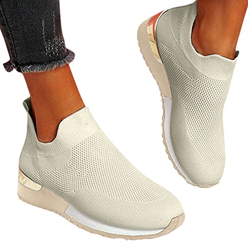 Schwarze Turnschuhe Damen Elegant Classic Outdoor Sportlich Schuhe Sneaker Frauen Sportschuhe Weiss Hoch Trainingsschuhe Walkingschuhe Freizeitsportschuhe Plate Schuhe für Gehen Laufen Joggen Sports von Sunnyuk