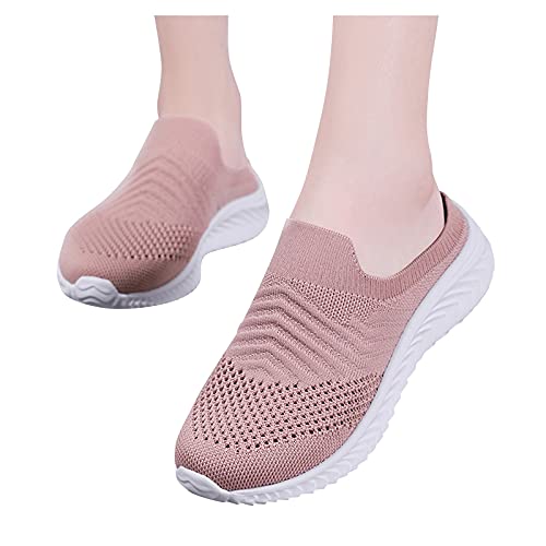 Sneaker Damen Weiss, Sneaker Damen Schwarz Vermascht Bequeme Walkingschuhe Weite H Leicht Orthopädische Schuhe Memory Schaum Atmungsaktiv Wanderschuhe Turnschuhe von Sunnyuk