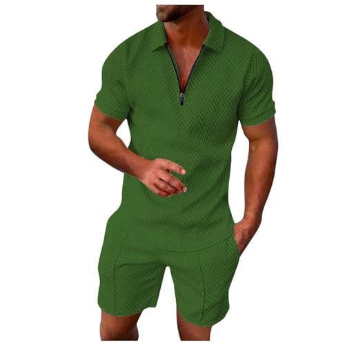Sommer Herren Outfit Style elegant, 2 Teiler Herren Sommer Outfit Zweiteiler Trainingsanzug Kurzarm Reißverschluss Poloshirt und Kurze Hose Set Kleidunganzug Casual Jogginganzug Freizeitanzug Sommer Herren Outfit Style elegant, 2 Teiler Herren Sommer Outfit Zweiteiler Trainingsanzug Kurzarm Reißverschluss Poloshirt und Kurze Hose Set Kleidunganzug Casual Jogginganzug Freizeitanzug von Sunnyuk