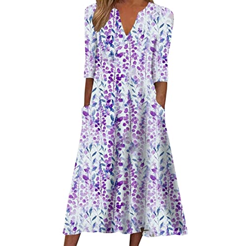 Sommerkleid Damen Elegant V-Ausschnitt Drucken für Hochzeit Partykleid Blumen Loose Maxikleid A-Linie Lässig Strandkleid Sommerkleider Knielang Kurzarm Sommer Freizeitkleider Midikleid Sommerkleid Damen Elegant V-Ausschnitt Drucken für Hochzeit Partykleid Blumen Loose Maxikleid A-Linie Lässig Strandkleid Sommerkleider Knielang Kurzarm Sommer Freizeitkleider Midikleid von Sunnyuk