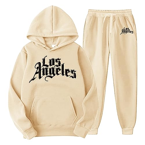 Sportanzug Damen XL,Trainingsanzug Damen Große Größen Jogginganzug Set Elegant Tracksuit Kapuzenpullover 2-Teilig mit Kapuze Warm Sportanzug Baggy Hoodie Jogginghose von Sunnyuk