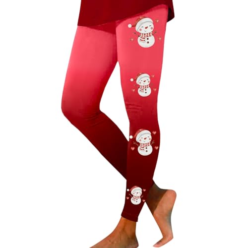 Sportleggins Damen Lang, Weihnachts Leggings Damen Winter Warm Weihnachtsleggings Yoga Hosen High Waist Weihnachten Sportleggins Stretch Weihnachtsmotiv Weihnachtsoutfit Elegante Weihnachtshose von Sunnyuk