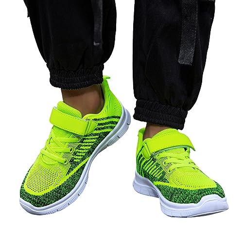 Sportschuhe Kinder Jungen Mädchen Mesh Turnschuhe Klettverschluss rutschfest Hallenschuhe Leicht Flach Laufschuhe Bequem Modische Ganzjahres Sneaker Atmungsaktiv Fitness Outdoorschuhe von Sunnyuk