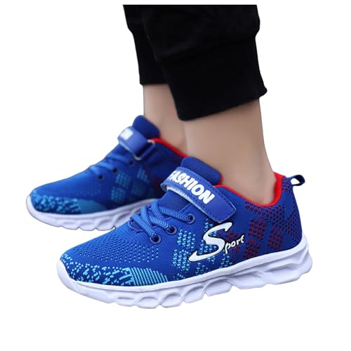 Sportschuhe Kinder Jungen Mädchen Mesh Turnschuhe Klettverschluss rutschfest Hallenschuhe Leicht Flach Laufschuhe Bequem Modische Ganzjahres Sneaker Atmungsaktiv Fitness Outdoorschuhe von Sunnyuk