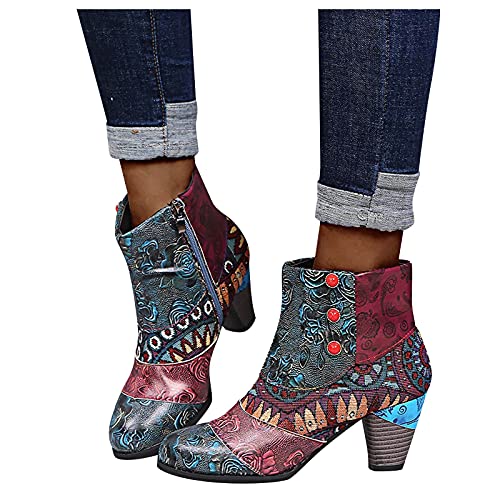 Stiefeletten Damen Leder, Stiefeletten für Damen mit Absatz Winter Elegant Westernstiefel Klassisch Western Ankle Boots Winterstiefel Kurzstiefel Leder Halbhohe Cowboystiefel Halbstiefel Stiefeletten Damen Leder, Stiefeletten für Damen mit Absatz Winter Elegant Westernstiefel Klassisch Western Ankle Boots Winterstiefel Kurzstiefel Leder Halbhohe Cowboystiefel Halbstiefel von Sunnyuk