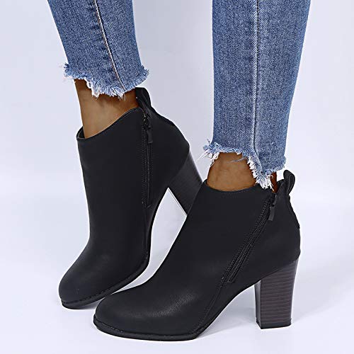Stiefeletten Damen mit Absatz Leder Retro Boots Keilstiefeletten Sockenstiefel Kurzschaft Stiefel mit Absatz Outdoor Halbhohe Schlupfstiefel Winter mit Blockabsatz Damen-Boots Stiefel Stiefeletten Damen mit Absatz Leder Retro Boots Keilstiefeletten Sockenstiefel Kurzschaft Stiefel mit Absatz Outdoor Halbhohe Schlupfstiefel Winter mit Blockabsatz Damen-Boots Stiefel von Sunnyuk
