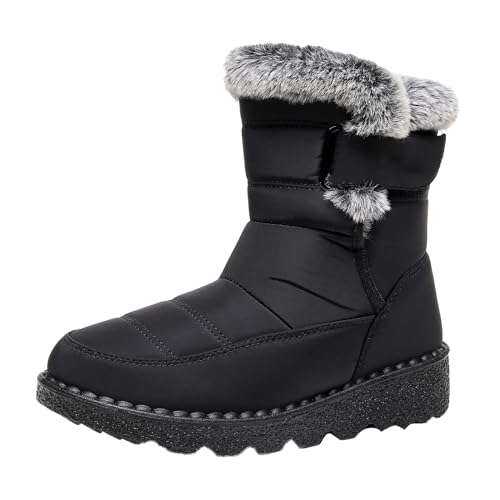 Sunnyuk Meine Bestellungen Anzeigen 2024, Winterstiefel Damen Gefüttert Wasserdicht Schneestiefel Snowboot Komfort Kurze Stiefeletten Warm Winter Boots Winterschuhe Winterboots Ankle Boots von Sunnyuk