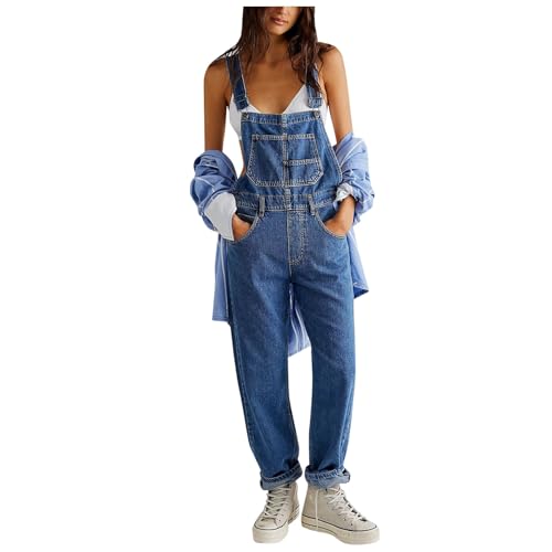 Latzhose Damen Baggy, Latzhose Damen Jeans Lang Straight Leg Jeanslatzhose Stretch Lässig Denim Jeans Overall mit Taschen Baggy Bib Jeans Jumpsuits Sommer Ärmellos Latzhose Damen Baggy, Latzhose Damen Jeans Lang Straight Leg Jeanslatzhose Stretch Lässig Denim Jeans Overall mit Taschen Baggy Bib Jeans Jumpsuits Sommer Ärmellos von Sunnyuk