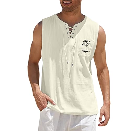 Tank top Herren Gym, Muskelshirts Herren Sport Trägershirt Fitness Männer Muscle Shirt Ärmelloses Sommer Oberteile Unterhemd Rundhals Casual Muskelshirt Hiwaii Baumwolle Tanktops T-Shirts von Sunnyuk