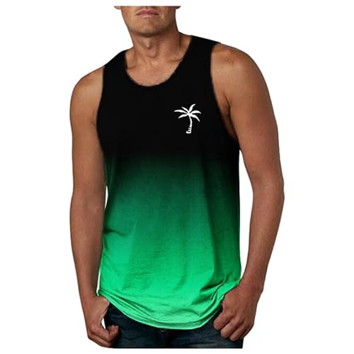 Tanktop Herren Gym, Herren Tank Top Fitness Sport Oberteile Rundhals Tanktop Herren Sommer Casual Trägershirt Muskelshirt Hiwaii Ärmelloses T-Shirts Männer Atmungsaktive Unterhemd Tanktops von Sunnyuk