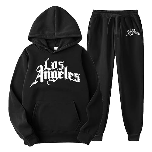 Tracksuit Herren Baumwolle, Herren Jogginganzug Set Warm Freizeitanzug Streatwear Baggy Laufanzug Langarm Kapuzenpullover Sporthose Winter Sport Sportanzug Hausanzug von Sunnyuk