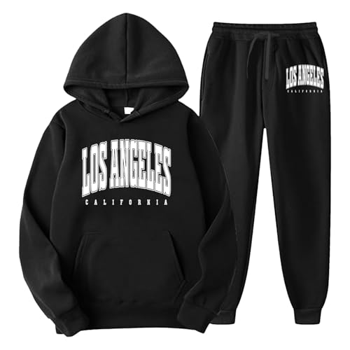 Trainingsanzug Herren 3XL, Herren Jogginganzug Set Laufanzug Freizeitanzug Baggy Winter Langarm Kapuzenpullover Sporthose Trainingsanzug Warm Casual Streatwear Tracksuit von Sunnyuk