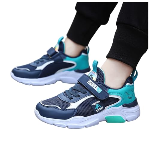 Turnschuhe Jungen 35, Sportschuhe Kinder Jungen Mädchen Mesh Turnschuhe Klettverschluss rutschfest Hallenschuhe Leicht Flach Laufschuhe Bequem Modische Ganzjahres Sneaker Atmungsaktiv von Sunnyuk